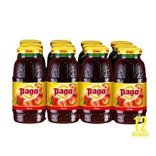 Zumos Pago - Bebida de Fresa a partir de Zumo de fresa Pack 12 x 200ml Especialidades