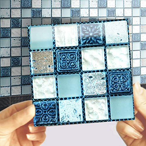 EasyLife - 40 adhesivos para azulejos de pared para decoración del hogar, 10 x 10 cm, impermeables, autoadhesivos, adhesivos para azulejos para cocina y baño(Set1)