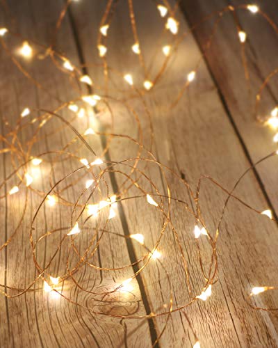 litogo Guirnalda Luces Pilas, Habitacion 5m 50 LED de Cadena Micro de Alambre Guirnaldas Cobre para Decoración Interior Bodas Fiesta de Navidad
