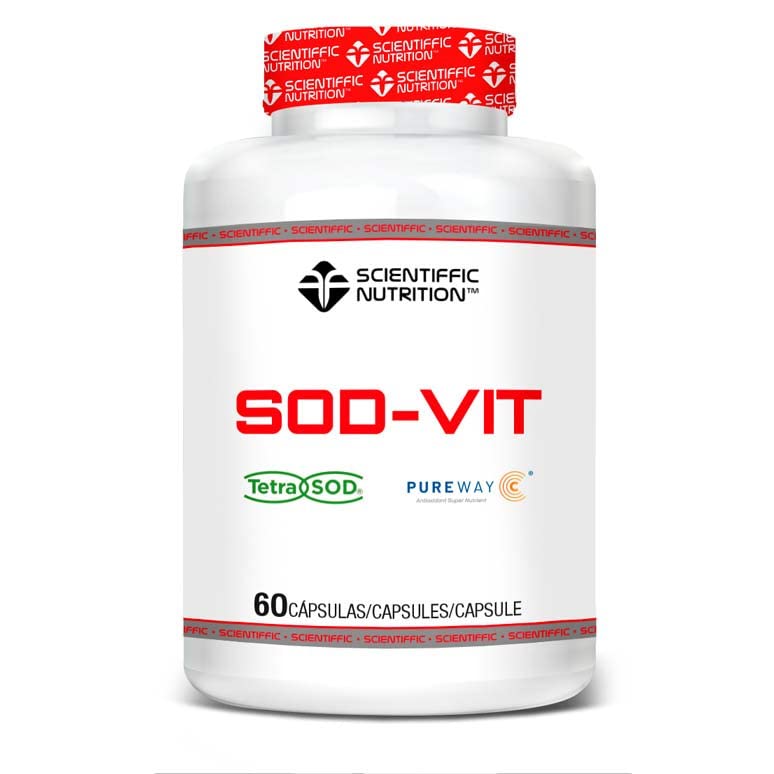 Scientiffic Nutrition - Sod Vit, Potente Efecto Antioxidante, Mejora tu rendimeinnto deportivo, con TetraSOD y Vitamina C PureWay - 60 cápsulas.