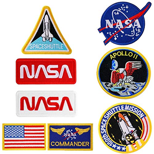 8 parches bordados con el logotipo de ironpatches US Flag NASA para mochilas de ropa