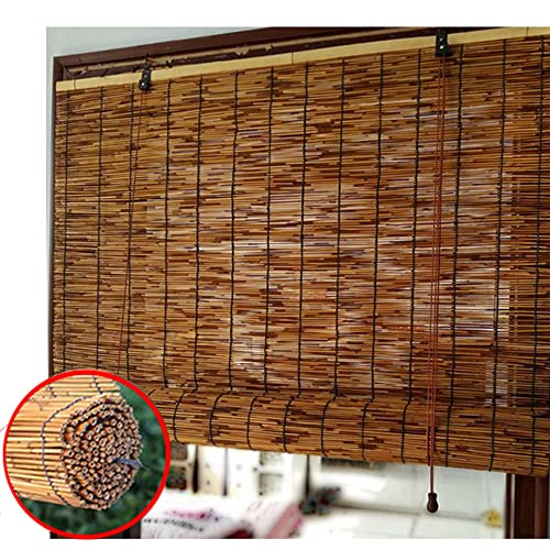 XYL Persianas de bambú/Estor Enrollable/Persianas enrollables de bambú, Cortina de Paja Natural estores Caña Personalizadas Respirable - Aislamiento térmico - Impermeable