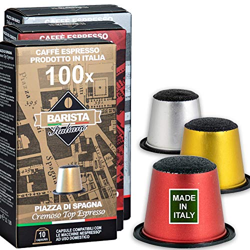 Barista Italiano - 100 Cápsulas Compatibles con máquinas Nespresso* (VARIEDAD DE CAFE')