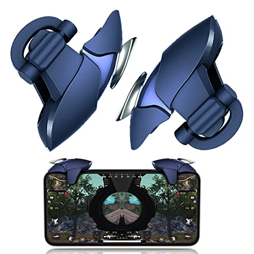 Ozkak Gatillos para Movil PUBG Controlador de Juego móvil Universal L1R1 Gamepad Joystick de Disparo y apuntar, Tiburón Azul