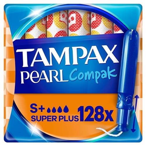 Tampax Pearl Compak Super Plus, 128 Unidades, Nuestro nº1 en Confort y Protección