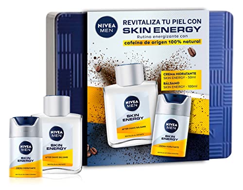 NIVEA MEN Skin Energy Pack Cuidado Facial Energizante Hombre, pack de hombre con bálsamo after shave (1 x 100 ml) y crema hidratante facial (1 x 50 ml)