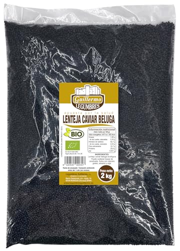 Guillermo | Lenteja beluga caviar BIO - Bolsa 2 kg. | 100% ecológica | Alto contenido en proteínas | Ideales tanto para ensaladas como para platos de cuchara