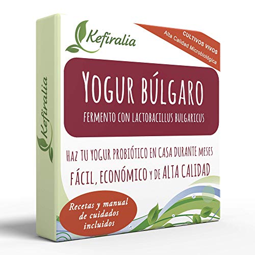 Fermento de Yogur Búlgaro (Reusable de forma ilimitada) + Instrucciones + Recetas + Ayuda y asesoramiento en español - KEFIRALIA