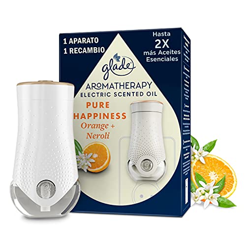 Glade Aromatherapy Eléctrico Líquido Con Aceites Esenciales, Fragancia Pure Happiness, Aparato Y Recambio, Color Incoloro