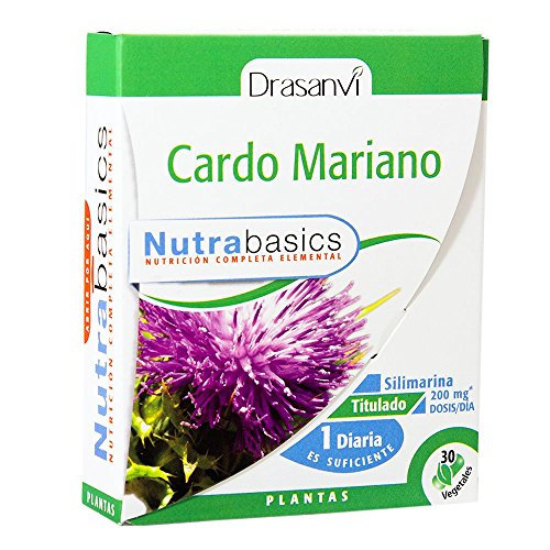 DRASANVI Cardo Mariano | Salud del Hígado, Protección y Detoxificación| 80 % Silimarina | Antioxidante y con Propiedades AntiInflamatorias | 30 Cápsulas Vegetales = 30 Días