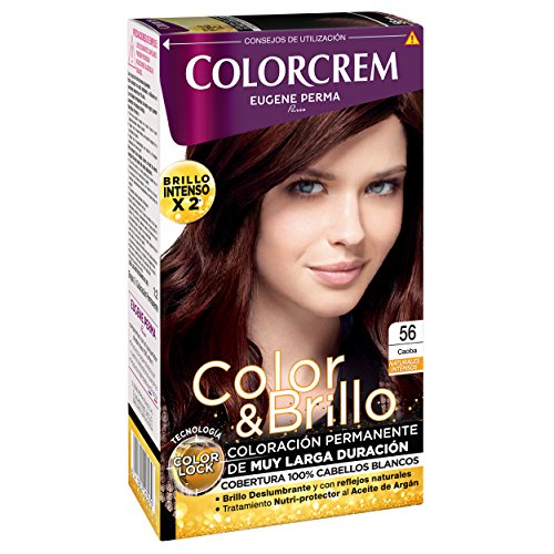 Colorcrem Color & Brillo Colorcrem - Tinte permanente mujer - Tono 56 Caoba, con tratamiento nutri-protector al aceite de Argán. | Disponible en más de 20 tonos.