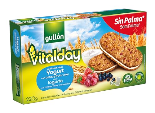 Gullón Vitalday Sandwich Yogur Galleta Desayuno y Merienda, Paquete de 5 x 44g