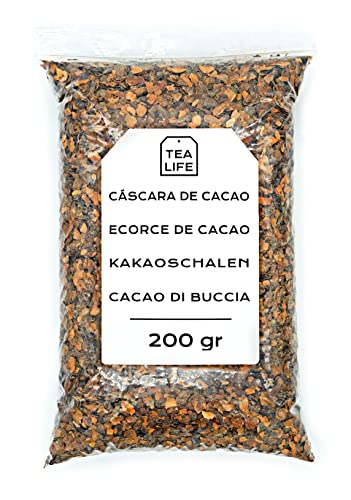 Cascarilla de Cacao 200 gr - Té de Cáscaras de Cacao - Cáscaras de Cacao para Infusión - Cacao a Granel - Propiedades Naturales