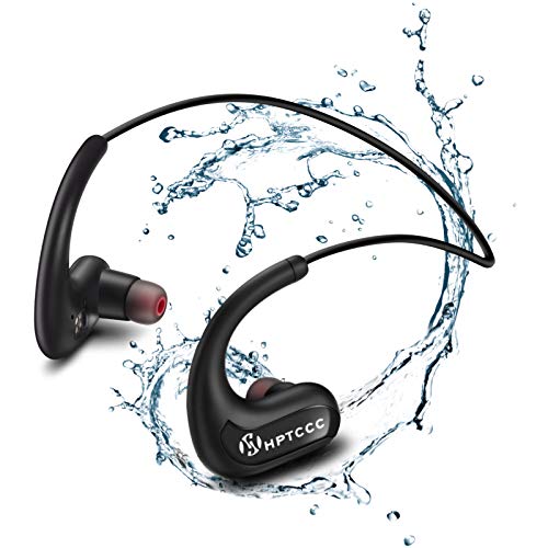 Auriculares impermeables IPX8 para nadar, reproductor MP3, auriculares inalámbricos, micrófono con cancelación de ruido, auriculares para correr, ciclismo, buceo (negro)