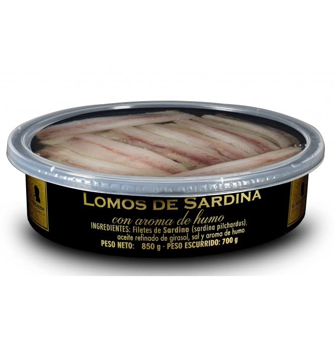 Lomos de sardinas ahumadas El pescador de Villagarcía tarro de 800g.