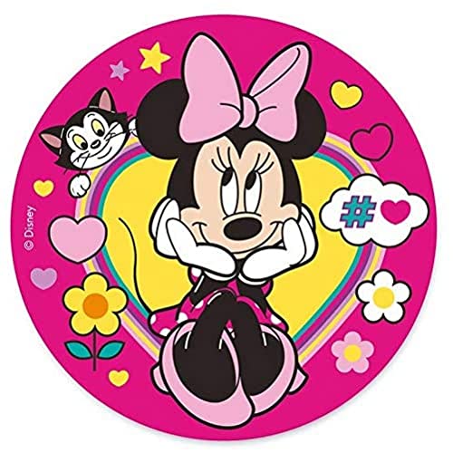 Dekora - Decoracion Tartas de Cumpleaños Infantiles en Disco de Oblea de Disney Minnie Mouse - 20 cm