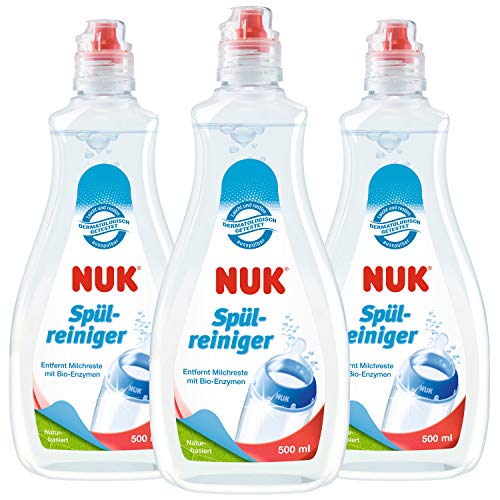 NUK Baby Bottle Cleanser | 500 ml | Perfecto para limpiar los biberones, las tetinas y los accesorios | Sin fragancia | pH neutro | 3 unidades