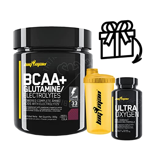 Pack BigMan | Bcca & Glutamina + Electrolyte 300Gr (MELON) + Multivits 30 Caps + Shaker 'REGALO' | Aminoácidos Essenciales Con Carga de Minerales | Recuperación Muscular | Recuperación Muscular