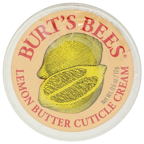 Burt's Bees Crema para cutículas y uñas, aceite de almendras dulces para cutículas, con manteca de cacao y vitamina E, aroma a limón, 17 gramos