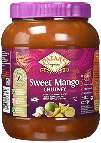 PATAK´S - Chutney Mango Dulce, Salsa Picante, Suave y Dulce, Crema Untar de Frutas Exóticas y Vegetales, Comida India - 2900 g