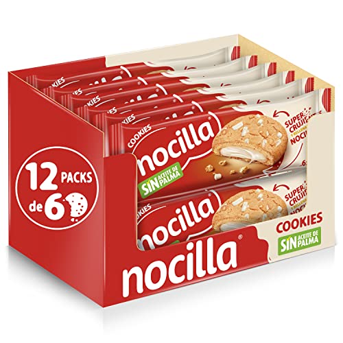 Nocilla Cookies, Galletas de Nocilla Blanca 12 Packs de 6 Unidades