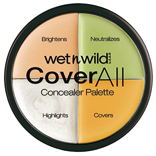 Wet n Wild - CoverAll Concealer Palette - Paleta de Correctores, Perfecta para Ocultar Imperfecciones - Countoring Maquillaje - 4 colores diferentes - 1 Unidad