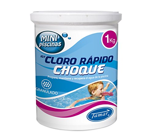 Tamar Cloro Choque Accion Rapida Especial para Mini Piscinas, recuperador Agua Piscina deteriorada, Alta solubilidad, granulado 1 Kilo