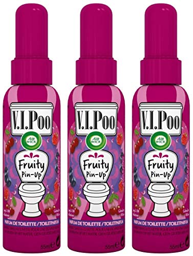 Airwick Desodorante WC Spray V.I.Poo Anti Olor Perfume Fruity Pin Up 55 ml – Juego de 3
