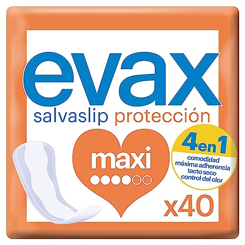 Evax Salvaslip Maxi, 40 Unidades, Siéntete Fresca y Limpia Durante Todo el Día