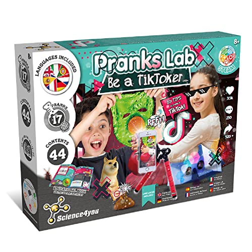 Science4you - Laboratorio de Bromas para Niños con TikTok - Crea tu TikTok y Haz 17 Bromas Divertidas: Bombas Fetidas, Cucarachas de Broma - Ciencia para Niños, Juegos Experimentos para Niños +8 Años