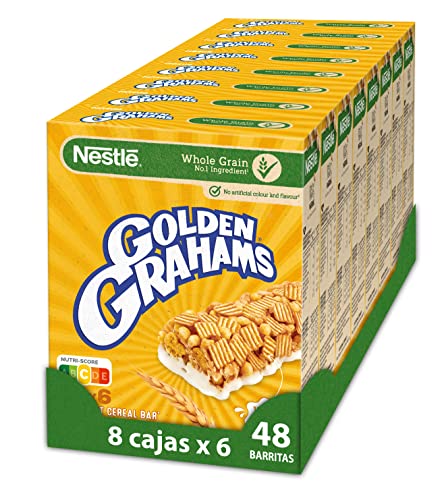 Cereales Nestlé Barritas Nestlé Golden Grahams - 8 paquetes de 6 barritas, Total: 48 barritas