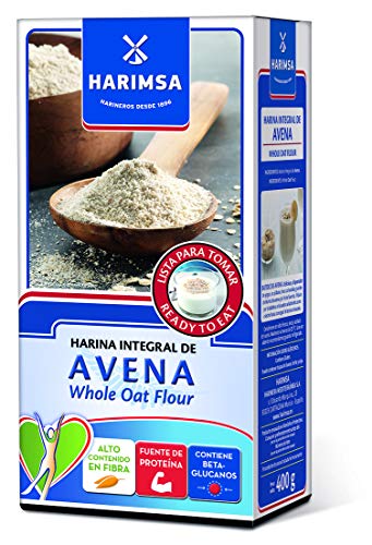Harina Integral de Avena HARIMSA 400 Gramos 'Lista para tomar' Fuente de proteínas. Contiene Beta-glucanos