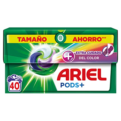 Ariel All-in-One Detergente Lavadora Liquido en Capsulas/Pastillas, 40 Lavados, Jabon Limpieza Profunda, Mas Color, Cuidado Extra del Color y el Brillo