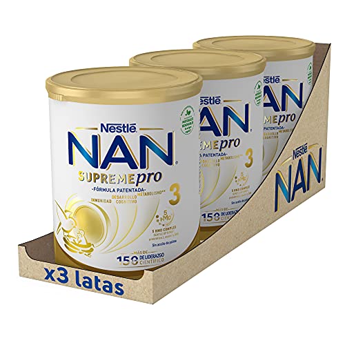 NAN SUPREME 3 Leche De Crecimiento En Polvo Premium, 3 latas x 800 g, Formato Exclusivo