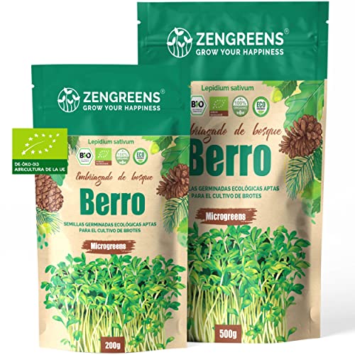 ZenGreens - Semillas de berro ecológico - Elija entre 10g, 200g y 500g - brotes de berro - germinación de más del 97% - Microgreens