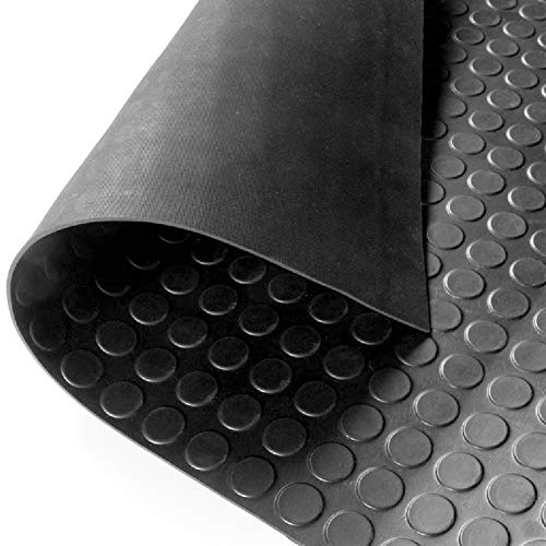 Suelo de goma antideslizante de caucho de 3mm de espesor en Ancho 1,00-1,20 y 1,50 m (Caucho, 1x2 metro)