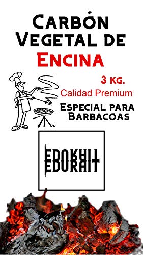 Carbón Vegetal Ecologico de Encina, para Barbacoas, Procedente de la Poda de Dehesas, Especial Barbacoas y Restaurantes. (3 Kg)