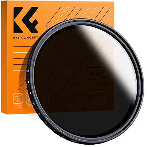 K&F Concept Nano-B Filtro Variable ND2-400 (1-9 Pasos) Ultrafino de Vidrio óptico para Objetivo 55mm