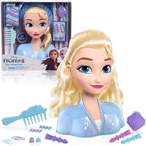 JP Disney FRND2000 Styling Frozen 2 Elsa, Cabezal de peinado básico,17 Accesorios para el Cabello Incluidos, Juguete para 3 años