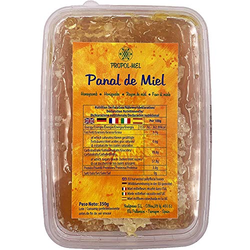 Panal de miel x 350 g - Miel panal de Mil Flores con aroma floral, cosechada en UE. Miel en panal, mejora las defensas, propiedades antivirales.