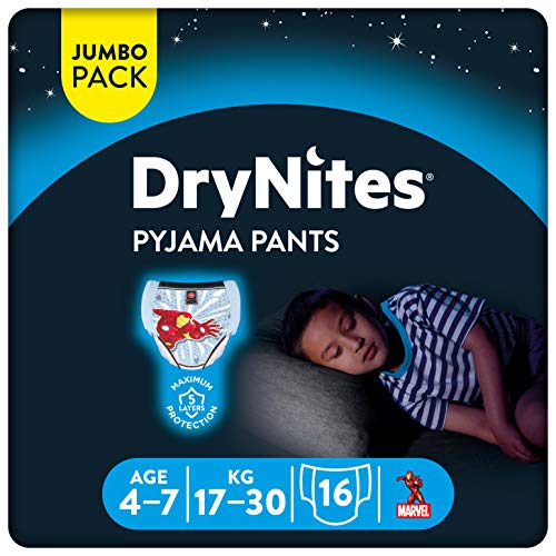 Huggies DryNites, 4 - 7 años niño, 16 pañales