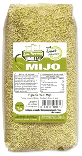 Guillermo | Mijo pelado - Paquete 1 kg. | Muy apropiado para deportistas | Rico en fibra vegetal