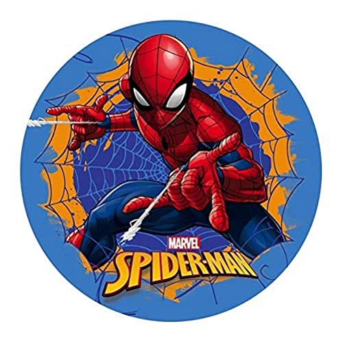 Dekora - Decoracion Tartas de Cumpleaños Infantiles en Disco de Oblea de Spiderman - 20 cm