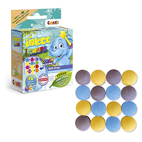 INKEE Bathdrops Bombas de Baño Para Niños, 16 Bombas de Baño Para Combinar y Aprender Colores, Compatible con Varitas INKEE