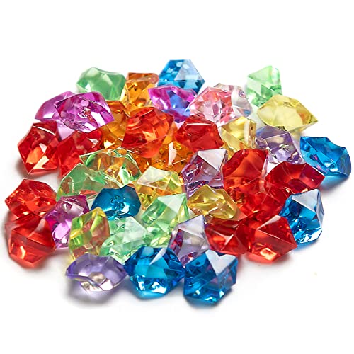 XIANGLONGY 300 Colores Diamantes de Cristal Piedras Decorativas, Piedras Preciosas Niños, Piedras Colores Niños, Gemas de Plástico para Decorar Bodas, Mesas. (14mm)
