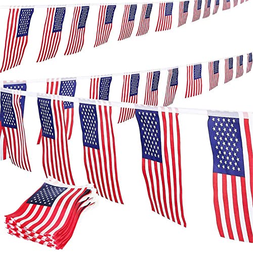 2023 Bandera americana de 32 pies, 30 unidades, bandera americana, bandera americana, bandera americana, muy adecuada para eventos deportivos, cumpleaños, carnaval, bicicleta, banderín de policía