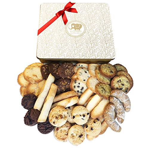 The Vegan Elephant caja de metal, surtido de galletas organicas y veganas: Fabricacion francesa y artesanal. 270G