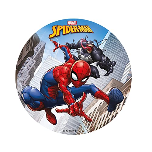 Dekora - Disco Decoración de Tartas de Cumpleaños Infantiles Spiderman - 15,5 cm