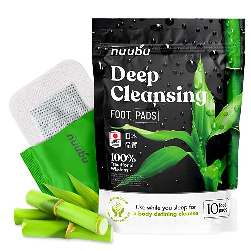 Nuubu Parches Detox Para Pies (paquete de 1) para aliviar el estrés y el sueño profundo, 100% natural, con vinagre de bambú y polvo de jengibre para desintoxicar y purificar el cuerpo