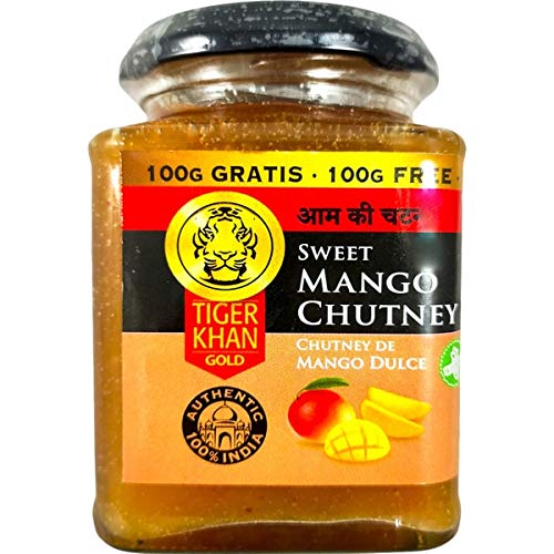Tiger Khan - Chutney de mango dulce - Salsa típica india - Ideal para acompañar carnes - Verduras y pescado - 300 gramos